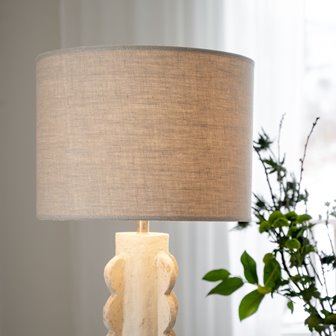 Beżowy abażur lniany cylindryczny Sara 35cm